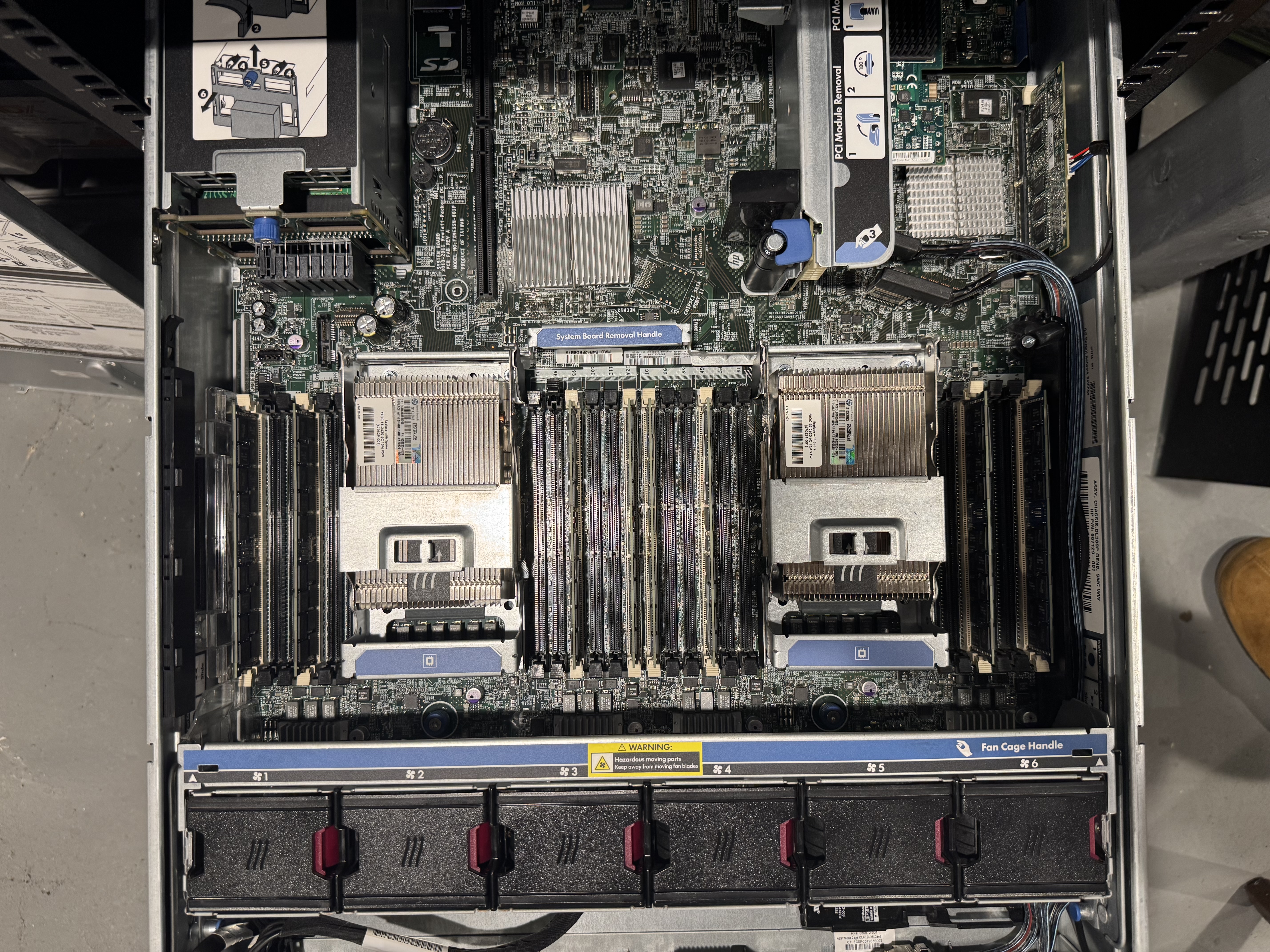 The StoreVirtual with the lid off, internals exposed